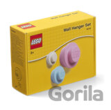 LEGO  věšák na zeď, 3 ks - bílá, světle modrá, růžová