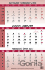 Trojdielny okienkový kalendár 2013