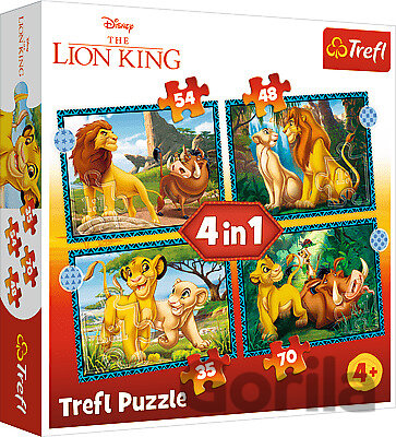 Puzzle Dobrodružstvá Levieho kráľa / Disney The King Lion 4v1