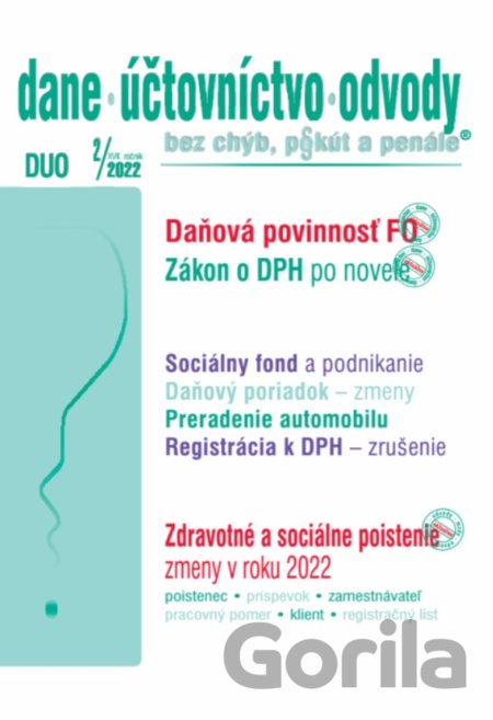 Kniha Dane, účtovníctvo, odvody 2/2022 - Ján Mintál, Miroslava Brnová, Jarmila Strählová