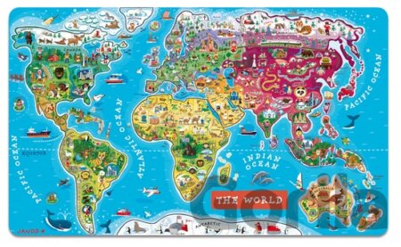 Puzzle Mapa světa - magnetické vkladací puzzle
