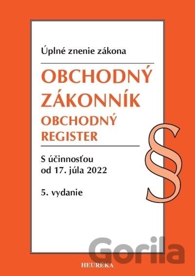 Kniha Obchodný zákonník, Obchodný register. Úzz, 5. vyd. 4/2022 - 