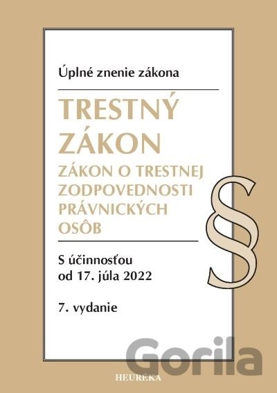 Kniha Trestný zákon + ZoTZPO. Úzz, 7. vyd., 5/2022 - 