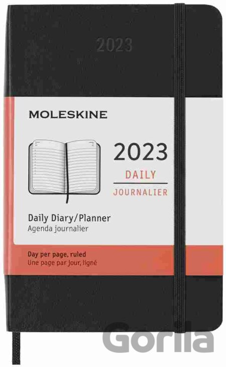 Moleskine – 12-mesačný denný čierny diár 2023