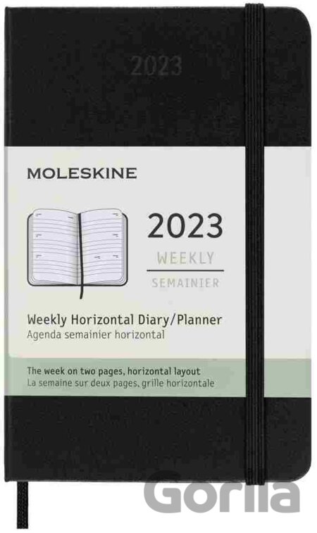 Moleskine – 12-mesačný horizontálny čierny diár 2023