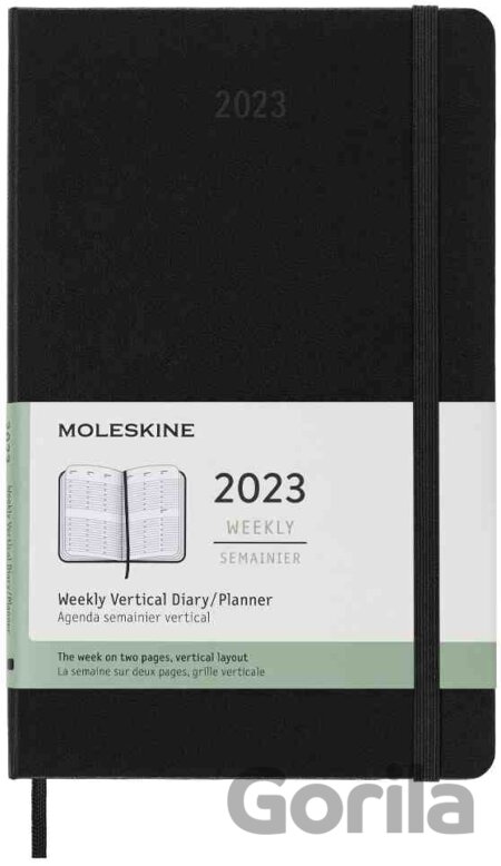Moleskine – 12-mesačný vertikálny čierny diár 2023