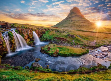 Puzzle Waterfall in Iceland, Kirkjufellsfoss