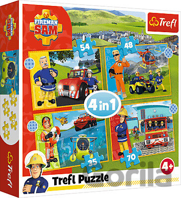 Puzzle Odvážny Požiarnik Sam / Prism A&D Fireman Sam 4v1