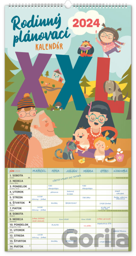 Nástenný Rodinný kalendár plánovací XXL 2024