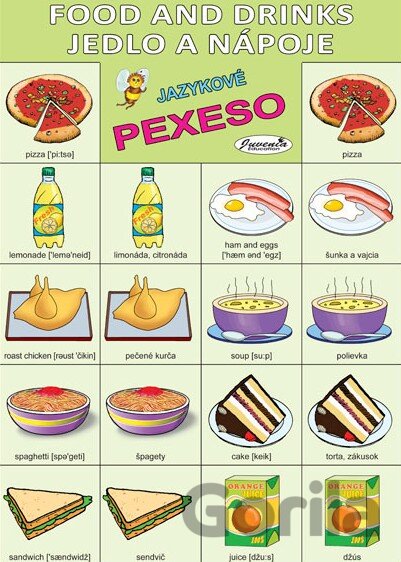 Jazykové pexeso: Food and Drinks / Jedlo a nápoje