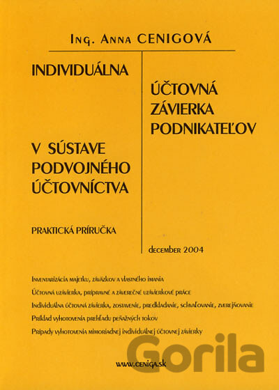 Kniha Individuálna účtovná závierka podnikateľov v sústave podvojného účtovníctva - Anna Cenigová