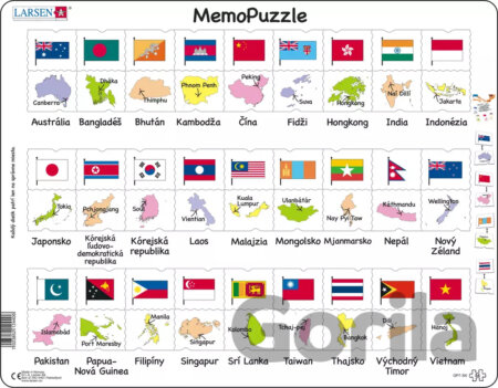 Puzzle MemoPuzzle: Vlajky Ázia a Austrália - Pexeso puzzle GP7