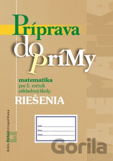 Kniha Príprava do prímy - matematika - riešenia - 