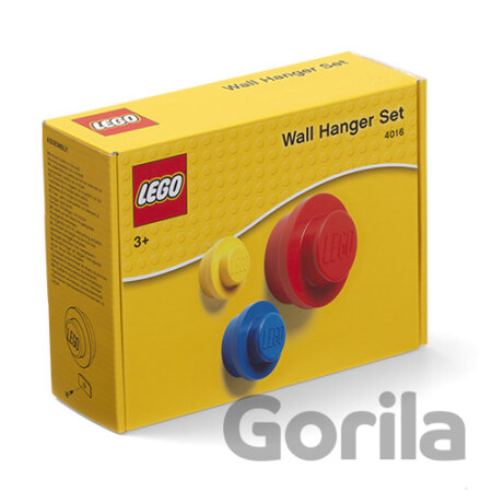 LEGO  věšák na zeď, 3 ks - žlutá, modrá, červená