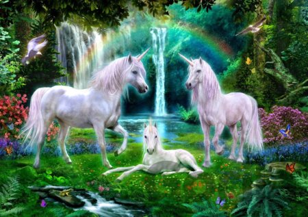 Puzzle Rainbow Unicorn Family