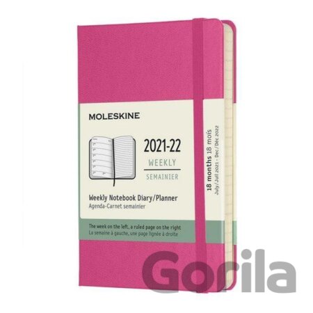 Moleskine Zápisník plánovací 2021-2022 růžový S, tvrdý
