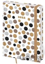 Diář 2022 B6 LYRA denní s gumičkou L232 Dots