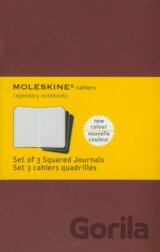 Moleskine - sada 3 malých štvorčekovaných zápisníkov (bordový)