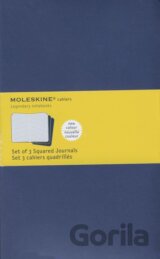 Moleskine - sada 3 stredných štvorčekových zošitov (modrá väzba)