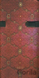 Paperblanks - Diár 2012 (týždenný, horizontálny) - French Ornate Cerise - SLIM