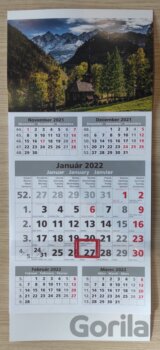 Štandard 5-mesačný sivý nástenný kalendár 2022 - kostol v horách