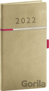Kapesní diář Tomy 2022, béžovorůžový