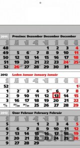 Trojmesačný kalendár Štandard (sivý) 2012