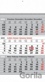 Trojmesačný kalendár Super (sivý) 2012