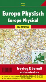 Európa nástenná fyzická mapa