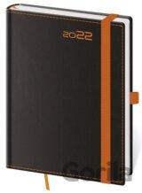 Diář 2022 týdenní B6 Black Orange s poutkem na propisku
