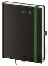 Diář 2022 týdenní B6 Black Green s poutkem na propisku