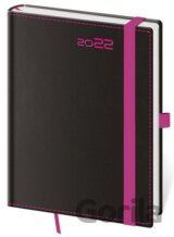 Diář 2022 týdenní B6 Black Pink s poutkem na propisku
