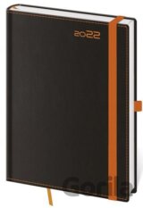 Diář 2022 týdenní A5 Black Orange s poutkem na propisku