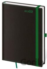 Diář 2022 Black - Green týdenní A5 s poutkem na propisku