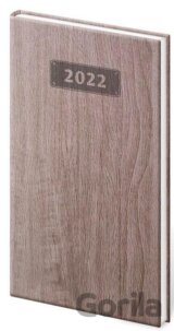Diář 2022 Wood - Tmavě hnědý, týdenní kapesní