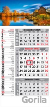 Štandard 3-mesačný kombinovaný nástenný kalendár 2022 - jesenné jazero