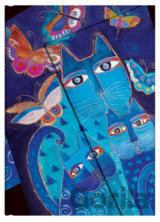 Paperblanks - diár 2013 - Blue Cats & Butterflies Midi