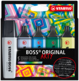 Zvýrazňovač  - STABILO BOSS ORIGINAL - ARTY - 5 ks balenie