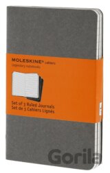 Moleskine – sada 3 malých linajkových zápisníkov Cahiers - svetlosivá