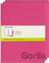 Moleskine – sada 3 veľkých čistých zápisníkov Cahiers – ružová