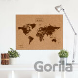 Svet - korková mapa hnedá