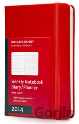 Moleskine – 12-mesačný diár 2014 červený (malý, týždenný, pevná väzba)