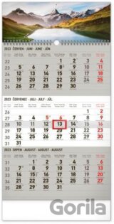 Nástěnný 3měsíční kalendář Krajina 2023 (šedý)