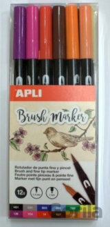 Apli Brush Duo sada fixů 12 ks