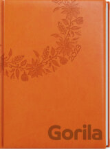 Týdenní diář Prokop Vivella s ražbou Oranžová Květy