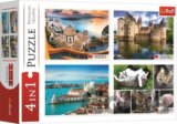 Puzzle Santorini, Benátky, Zámek Sully-sur-Loire a Kočky