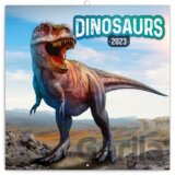 Poznámkový nástěnný kalendář Dinosaurs 2023