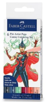 Popisovač Pitt Artist Pen Comic - mix barev 6 ks