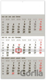 Nástenný kalendár 3-mesačný štandard šedý – so slovenskými menami 2023