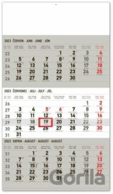 Nástěnný kalendář 3měsíční standard šedý 2023